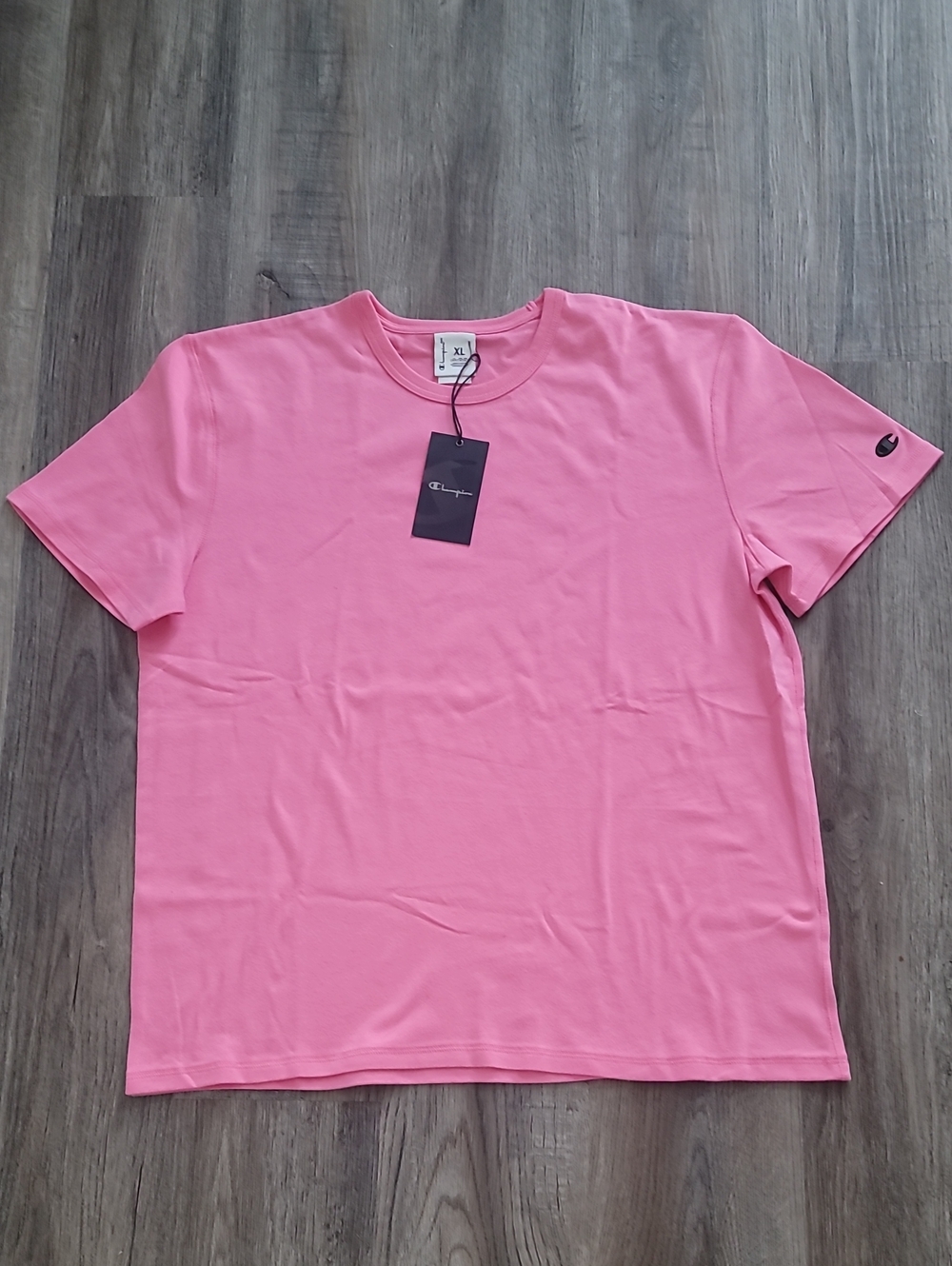 Champion Pink Short Sleeve Crew Tee Unisex 100% Cotton Size XL